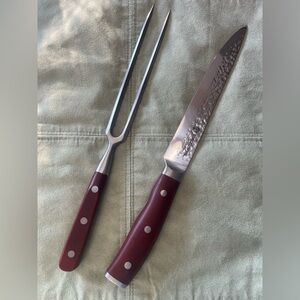 Forged in Fire 2-Piece Carving Set, 8” Carving Knife & 7” Fork